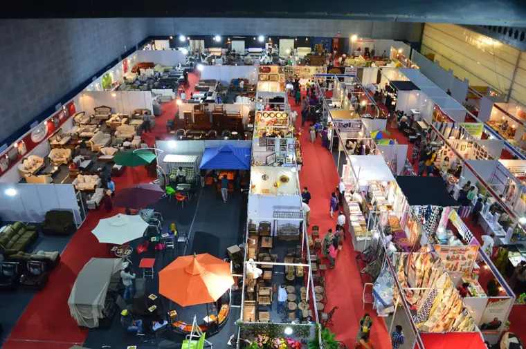 Inside the indoor AC arena at the expo venue